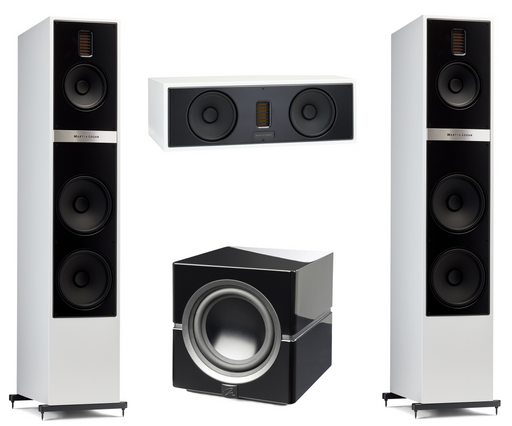 Martin Logan Motion 60XTi Floorstanding Speakers Pair with Motion 50XTi Center Speaker and Dynamo 10 Powered 10" Subwoofer Bundle - Safe and Sound HQ