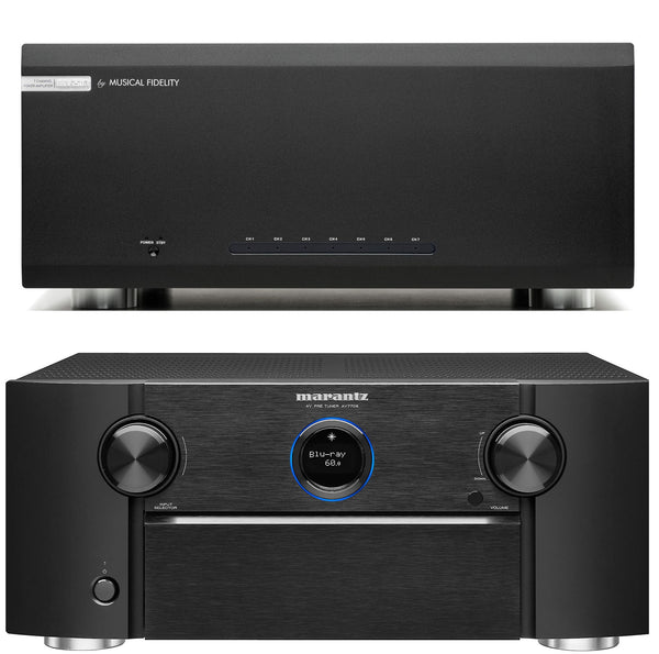 Marantz AV7706 11.2 Channel AV Surround Pre-Amplifier and Musical Fidelity M6X 250.7 7 Channel Power Amplifier Bundle - Safe and Sound HQ