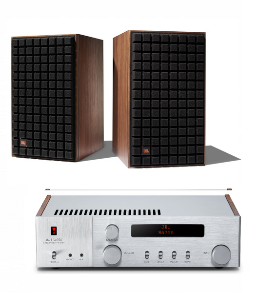 JBL L82 Classic 8" 2-Way Bookshelf Speaker Pair with JBL SA750 Integrated Amplifier Bundle - Safe and Sound HQ