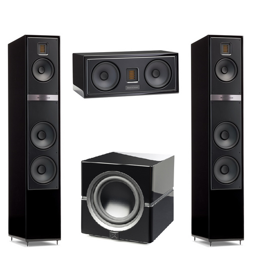 Martin Logan Motion 40i Floorstanding Speakers Pair with Motion 30i Center Channel Speaker and Dynamo 10 Powered 10" Subwoofer Bundle - Safe and Sound HQ