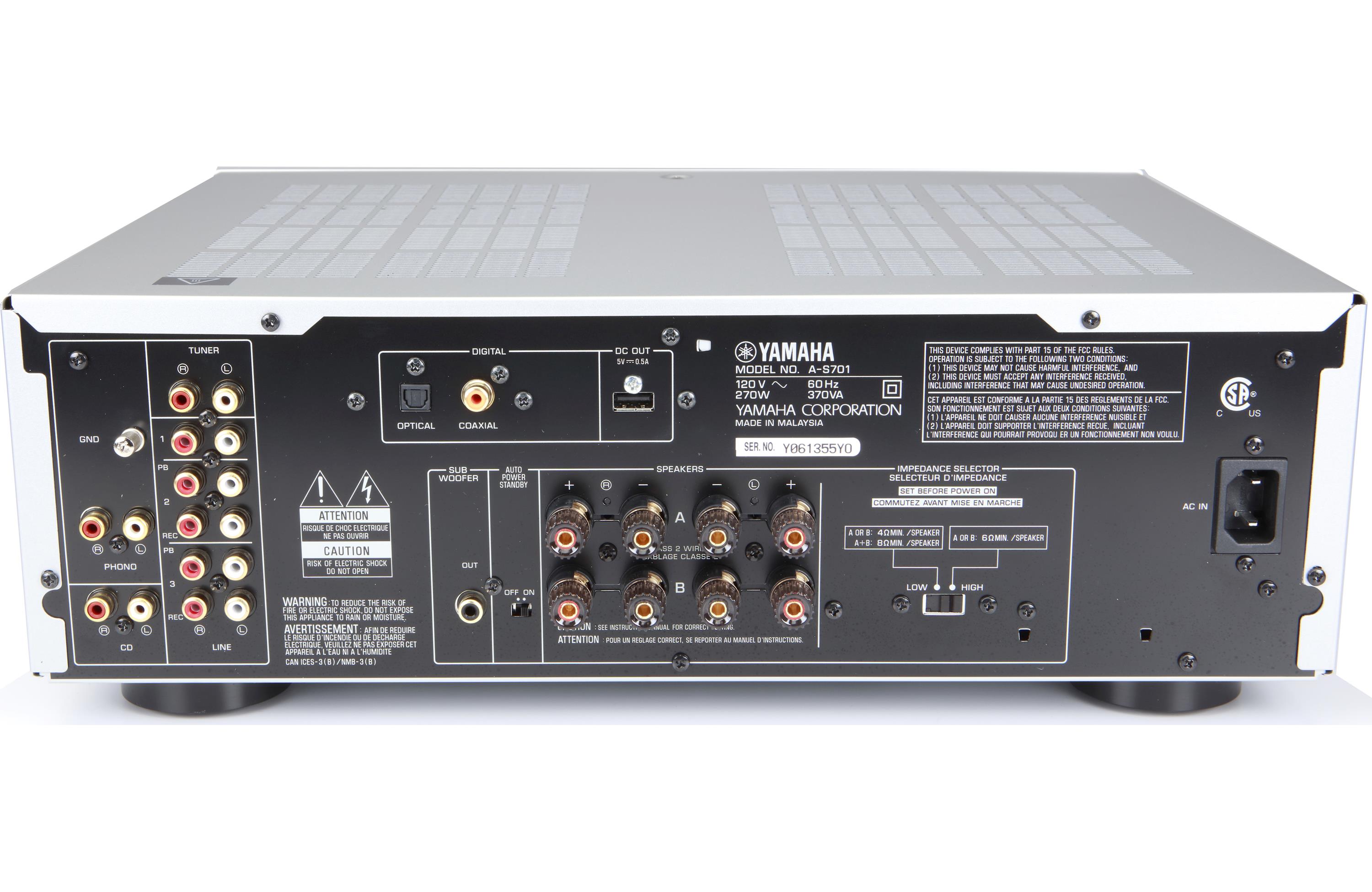 Yamaha A-S701 Stereo Integrated Amplifier with Built-in DAC Customer Return